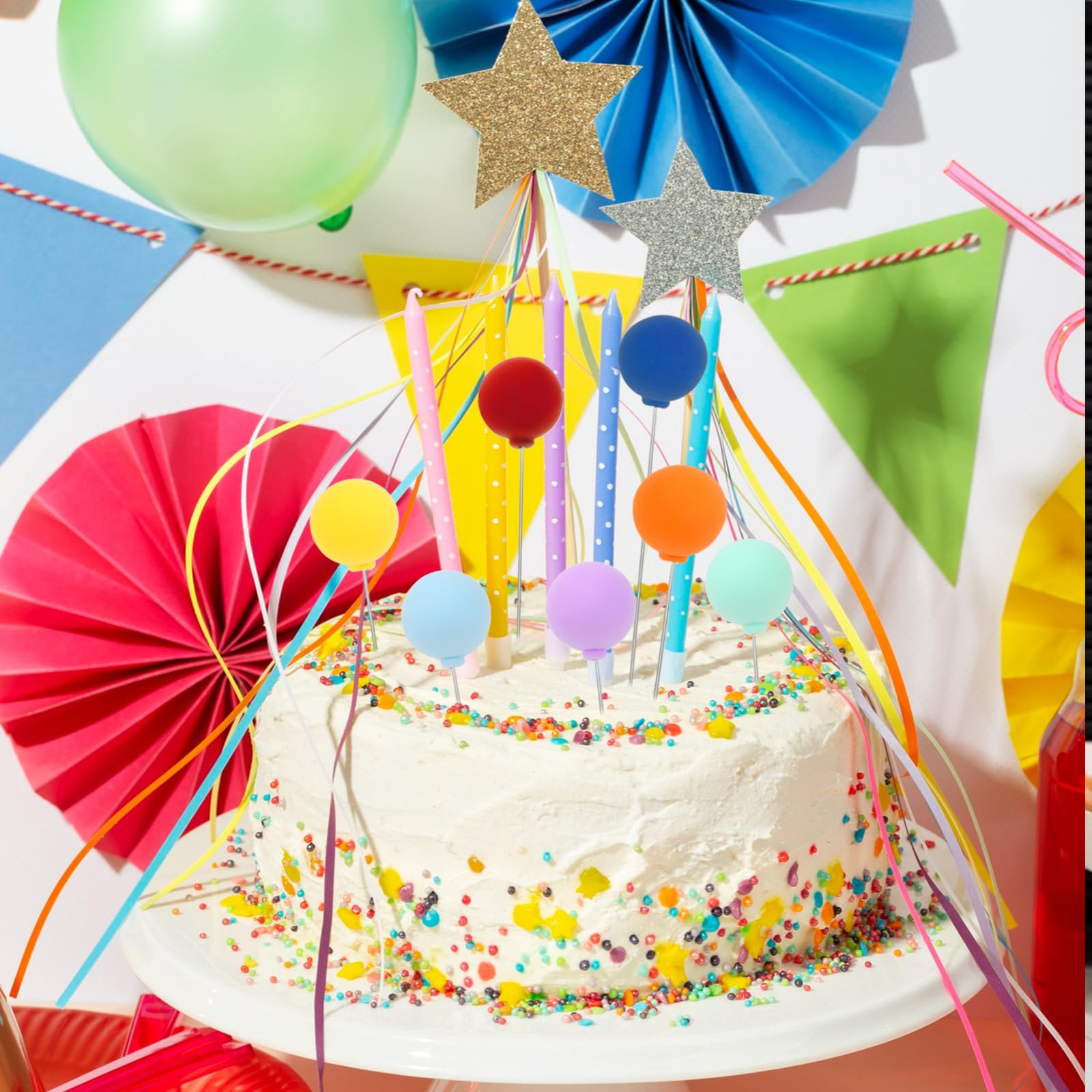 Amazon.co.jp: バルーンケーキトッパー ミニカラフルバルーンケーキ